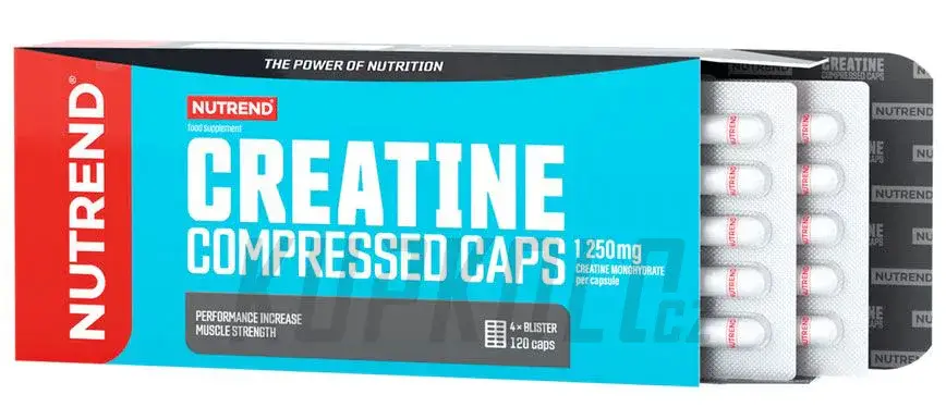 Nutrend CREATINE Compressed Caps pro podporu síly a fyzického výkonu, 120 kapslí Autentický