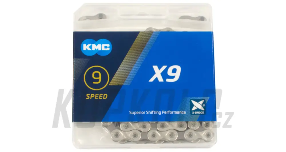 Řetěz KMC X9, 9s, 114 článků, X-Bridge, stříbrno/šedý Hit Sezóny