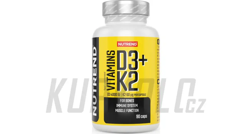 Nutrend VITAMÍN D3+K2 optimální stav kostí a zubů, 90 kapslí Rychlé Dodání