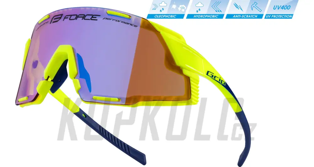 Brýle Force GRIP fluo, fialové kontrastní sklo Cenový Hit