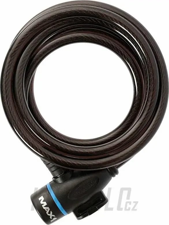 Zámek spirála MAX1 1500x8 mm 4 klíče, černý Poslední Šance
