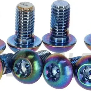 Značkový Sram titanové šrouby na kotouče TORX 25, 12 kusů duhové