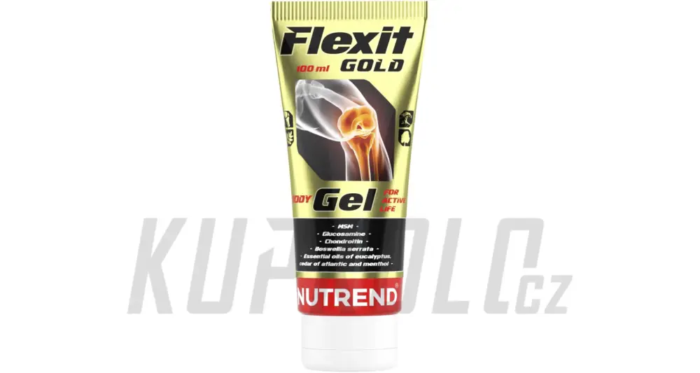Nutrend FLEXIT GOLD GEL masážní gel pro namáhané svaly a klouby, 100 ml Super Cena