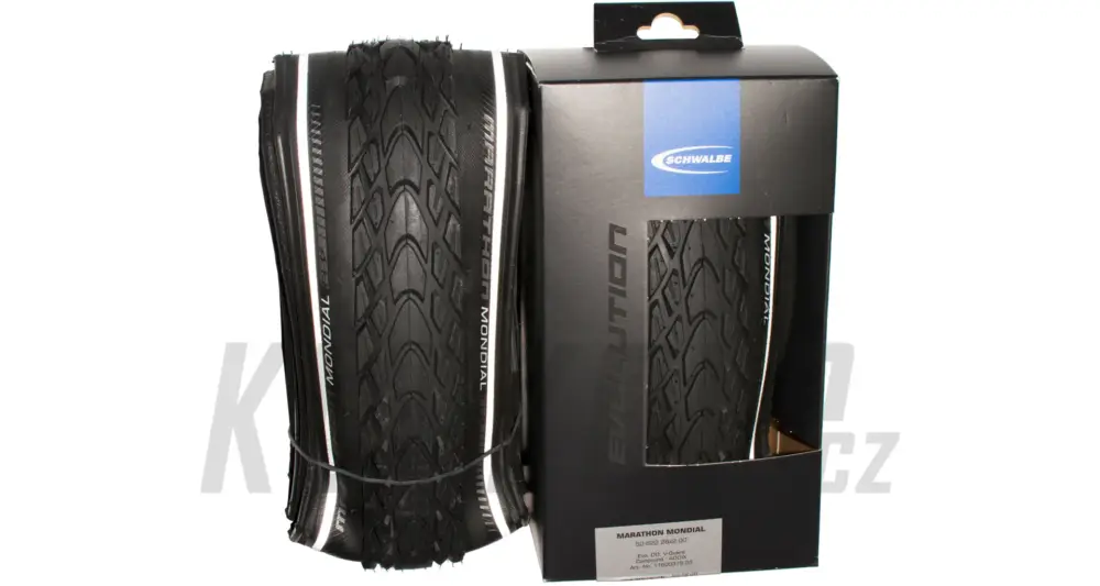 Plášť Schwalbe Marathon Mondial, Double defense, kevlar, reflexní pruh Originální