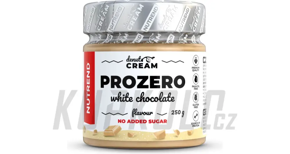 Top Prodej Nutrend DENUTS CREAM proteinová svačinka, 250 g, prozero s bílou čokoládou