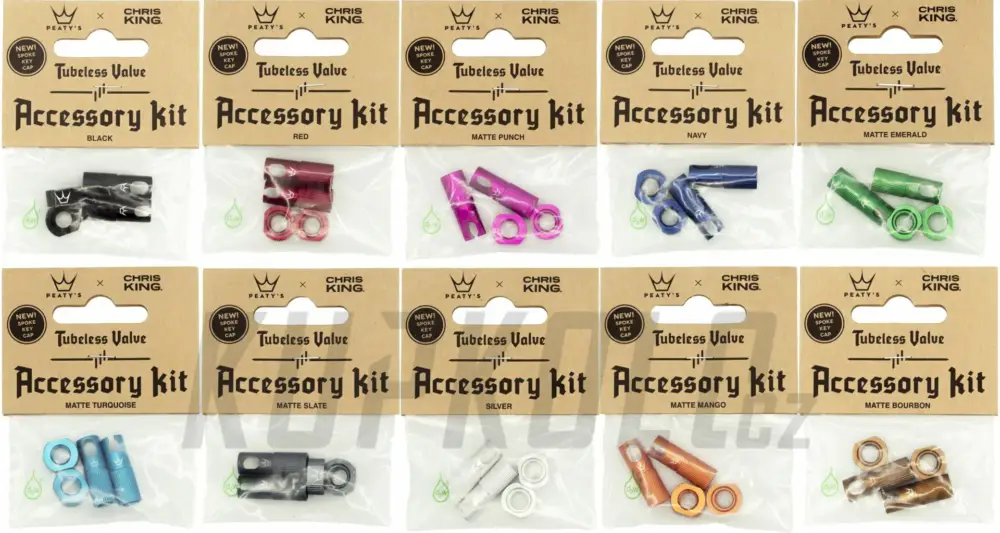 Sada čepičky + matky PEATY'S X CHRIS KING (MK2) TUBELESS VALVES ACCESSORY KIT Akční Nabídka