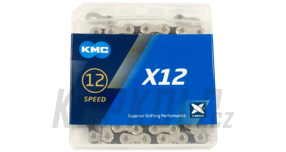 Expresní Doručení Řetěz KMC X12, 12s, 126 článků, X-Bridge, stříbrno/černý