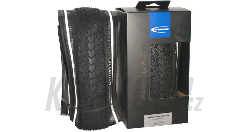 Nová Kolekce Plášť Schwalbe Marathon Almotion Addix Performance V-guard černá reflexní pruh skládací