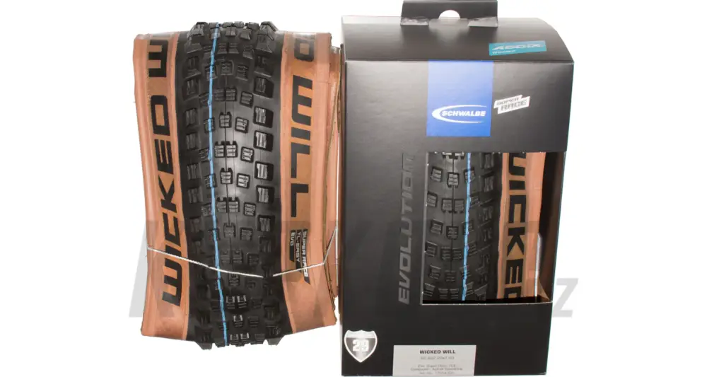 Finální Výprodej 29" Plášť MTB Schwalbe Wicked Will Super Race Addix Speedgrip TL-easy Transparetní bok