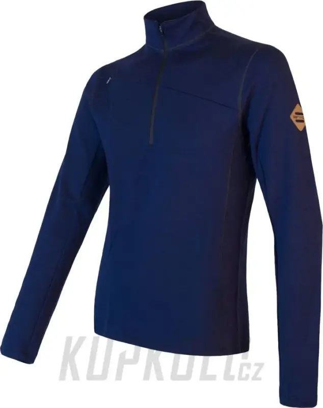 Vrácení Zdarma Sensor Merino Wool UPPER pánská mikina, kr.zip - deep blue