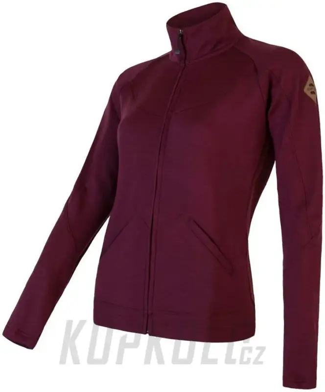 Sensor Merino Wool UPPER dámská mikina, ZIP - port red Ověřený