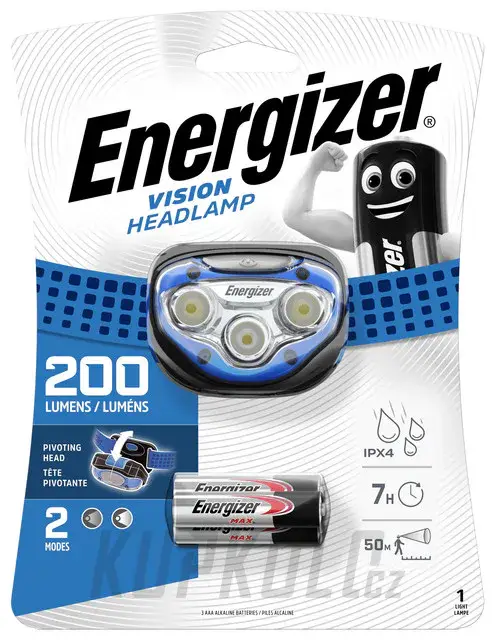Energizer čelová svítilna - Headlight Vision200lm Cenová Bomba