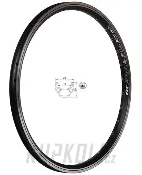 Dokud Zásoby Vydrží 20" ráfek Remerx Dragon L-719, 406 x 19, černá