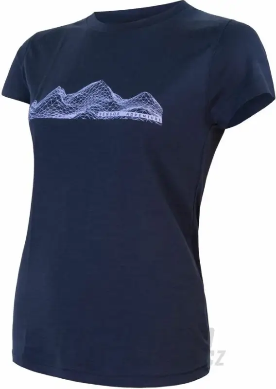 Dámské triko Sensor Merino Wool PT, krátký rukáv, deep blue Aktuální