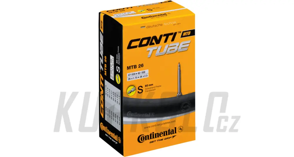 Duše Continental 26x1,75-2,5"(47-62/559) galuskový 60mm Nízká Cena
