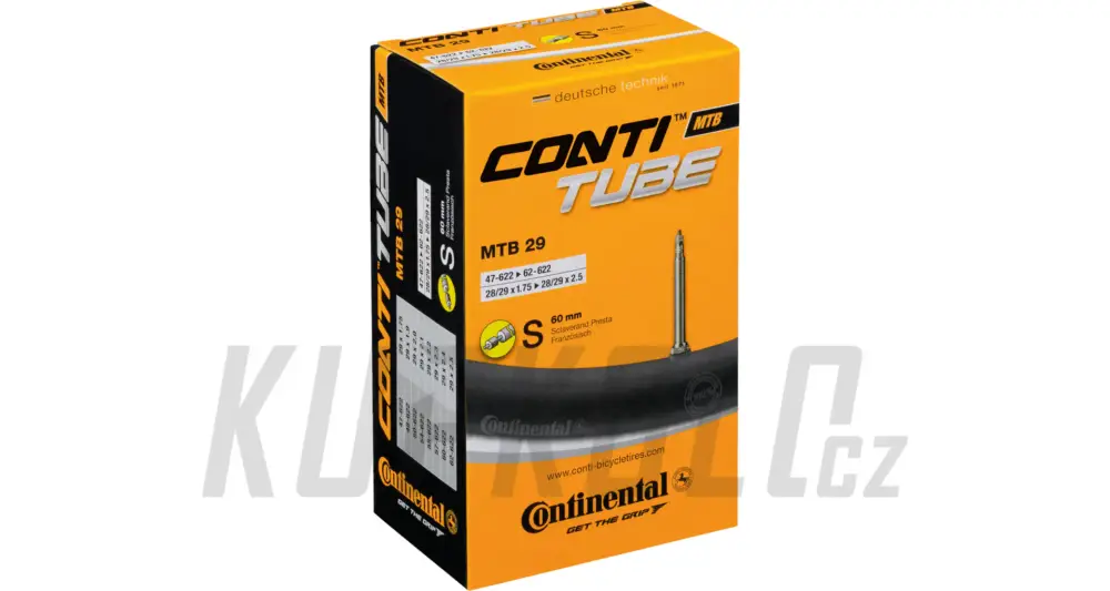 Vysoce Kvalitní 29" Duše CONTINENTAL MTB 29 - galuskový ventilek 60mm, 29x1,75-2,5
