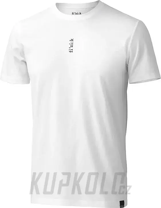 Fizik Triko s krátkým rukávem White Vertical Logo Nová Kolekce