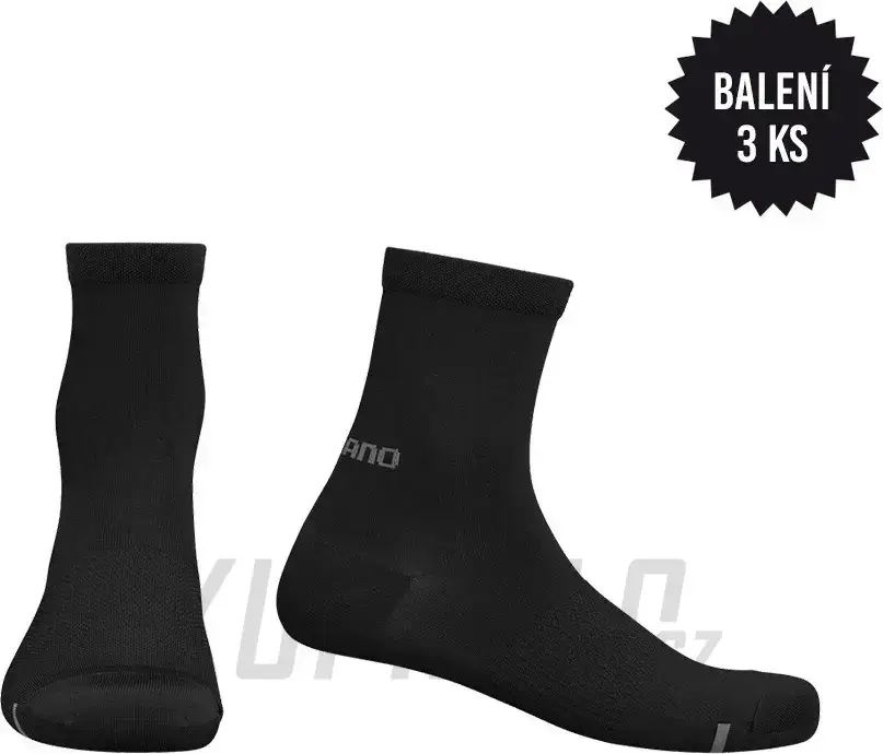 Ponožky Shimano Mid performance 3 páry, černá Poslední Šance