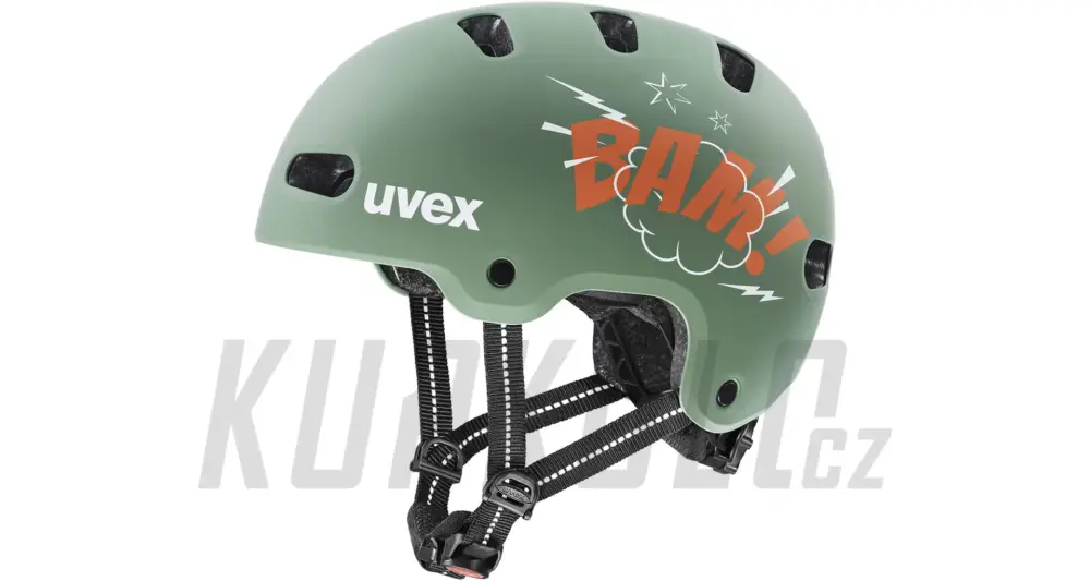 Helma Uvex Kid 4 Style Bam moss green - papaya matt Poslední Šance