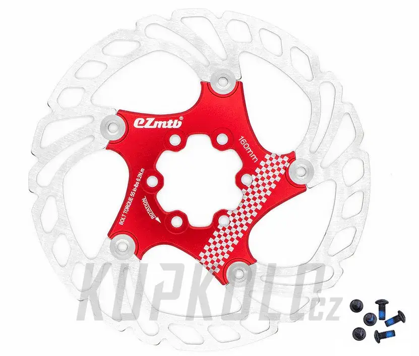 Zlevněný EZmtb Brake Disc brzdový kotouč, 6děr, červená
