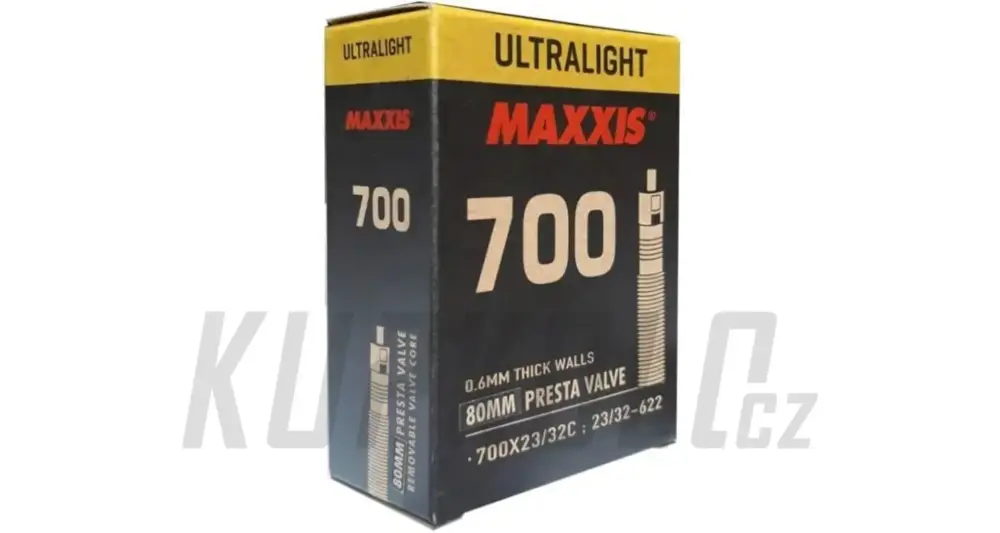 Silniční Duše Maxxis ULTRALIGHT Tube,700x23/32C galusový ventilek 80mm Cenová Bomba