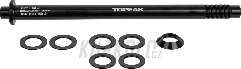 TOPEAK osa k nosiči Zi:RAK Thru-Axle 12x1.0 mm Finální Výprodej