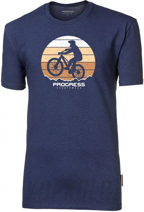 Rychlé Dodání Progress Barbar BIKER pánské triko s bambusem, tm. modrá