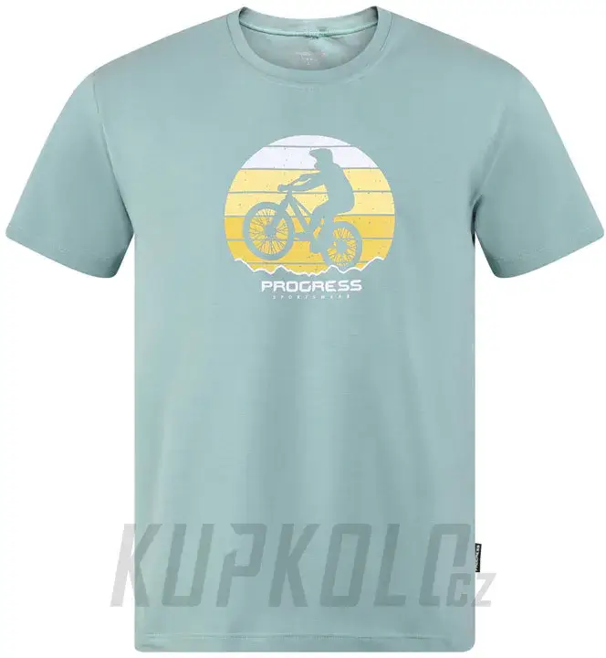 Super Cena Progress Barbar BIKER pánské triko s bambusem, zelenomodrá