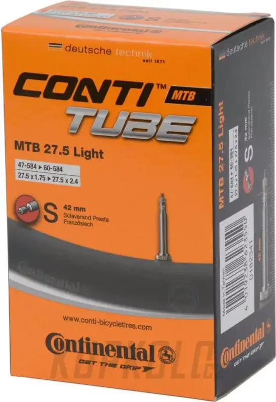 Cenová Bomba Duše CONTINENTAL MTB Light 27.5 - galuskový 42mm FV 27,5x1,75-2,4