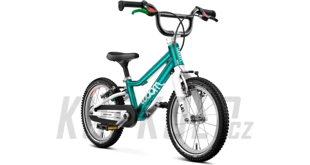 Tovární Cena Woom 2 GO metallic turquoise - dětské kolo 14" 2025