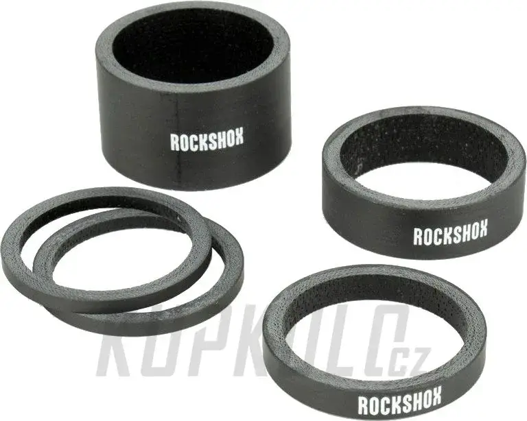 Cenová Bomba Podložky pod představec, UD Carbon, lesklé bílé, RockShox - (2.5mm x 2, 5mm x 1, 10mm x 1, 20mm x 1)