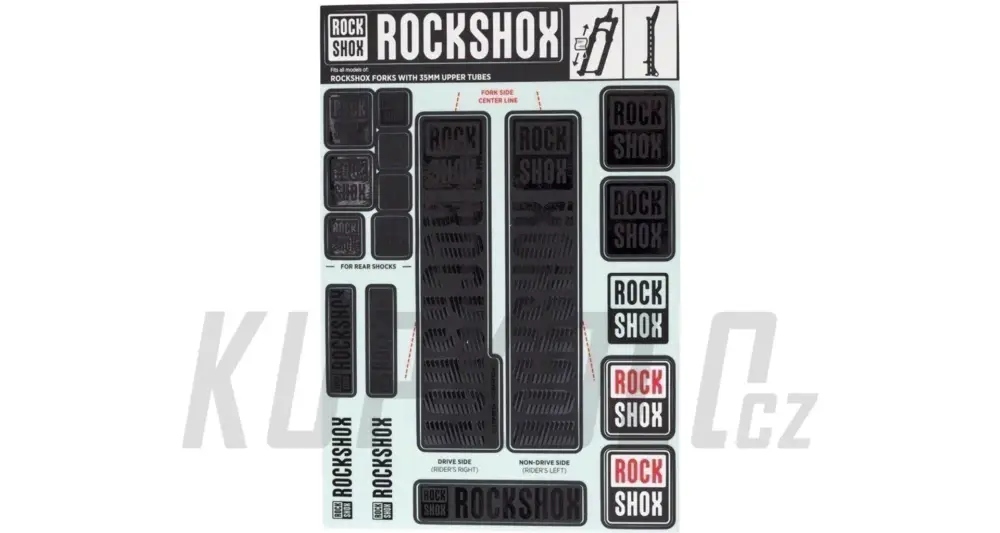 Jen Po Omezenou Doba Samolepky RockShox 35mm STEALTH - tmavá