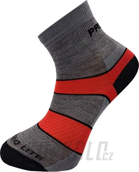 Cenově Výhodný Progress Trail Merino Lite outdoorové ponožky, šedá/červená