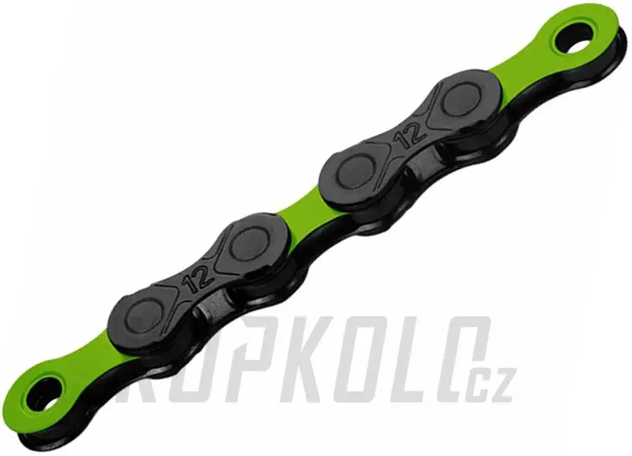 Řetěz KMC DLC 12s, 126 článků, zelená/černá Finální Výprodej