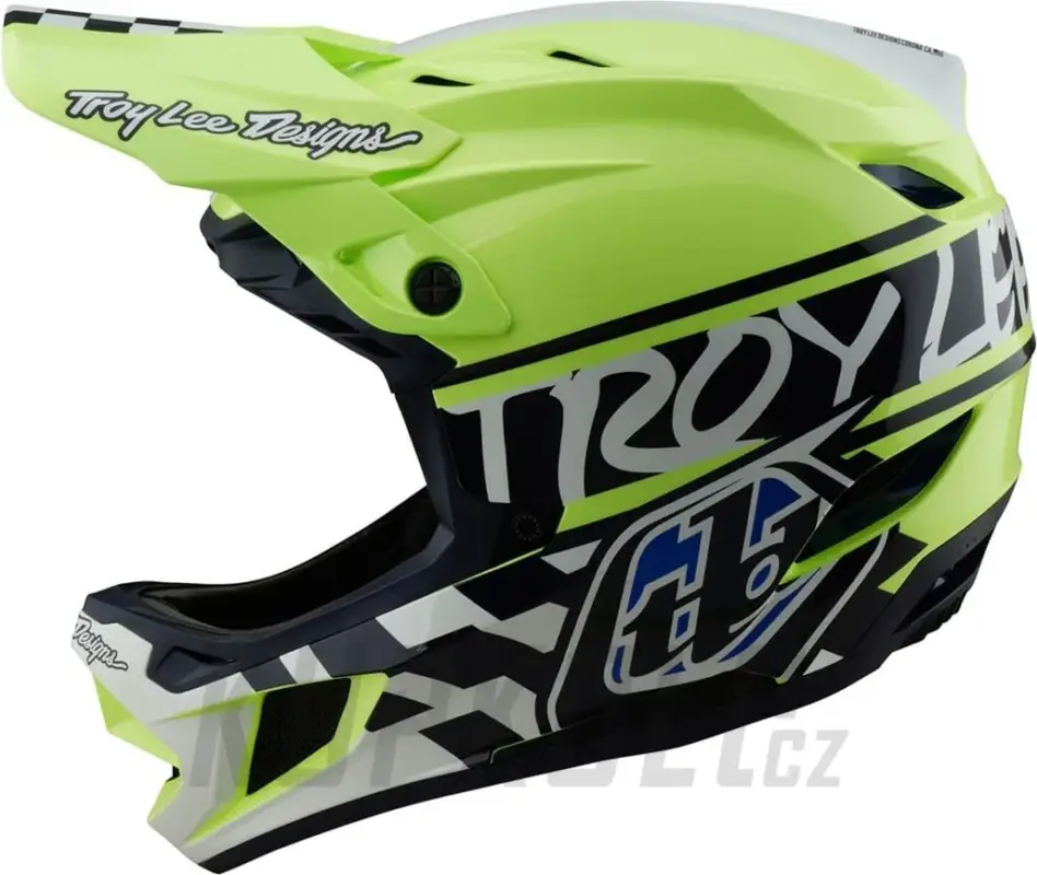 Koupit Online Helma Troy Lee Designs D4 Polyacrylite Fifty-50 Navy / Glo Yellow