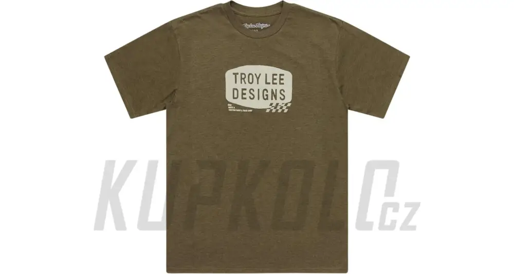 Časově Omezené Triko Troy Lee Designs Stamp Olive Heather
