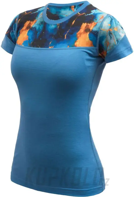 Vysoce Kvalitní Dámské triko Sensor Merino Impress, kr. rukáv - modrá/universe