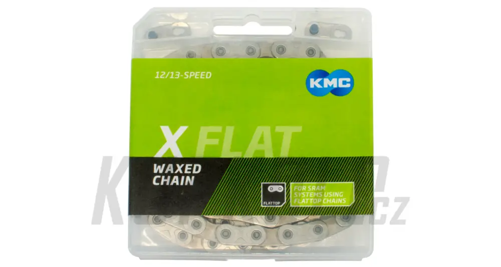 Nejprodávanější Řetěz KMC X Flattop Silver, 126 článků, úprava WAX, stříbrný