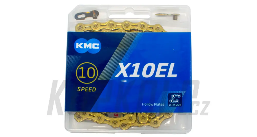 Cenová Bomba Řetěz KMC X10EL, 114 článků, X-Bridge, zlatý