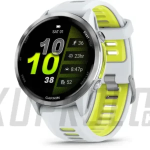 Finální Výprodej Garmin Forerunner 970, titanová luneta, bílé pouzdro, bílý/žlutý poloprůhledný řemínek
