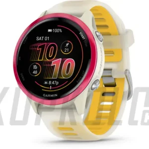 Nejprodávanější Garmin Forerunner 570 42 mm, růžová luneta, poloprůhledný řemínek Bone/Mango