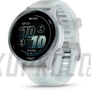 Hit Sezóny Garmin Forerunner 570 42 mm, kouřově modrá hliníková luneta, kouř. modrý/bílý poloprůhledný řemínek