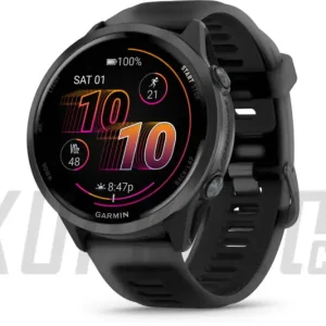 Garmin Forerunner 570 47mm, šedá hliníková luneta, černý poloprůhledný řemínek Levný