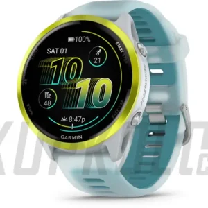 Garmin Forerunner 570 47mm, žlutá hliníková luneta, bílý/tyrkysový poloprůhledný řemínek Objednat Nyní