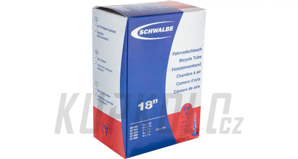 Koupit Online Dětská duše Schwalbe SV5 - galuskový ventilek 18x1,5-1,7540-355/37-400