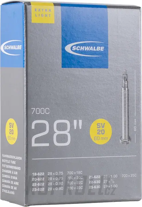 Duše silniční Schwalbe SV20, 700x18-25 60mm Nová Kolekce