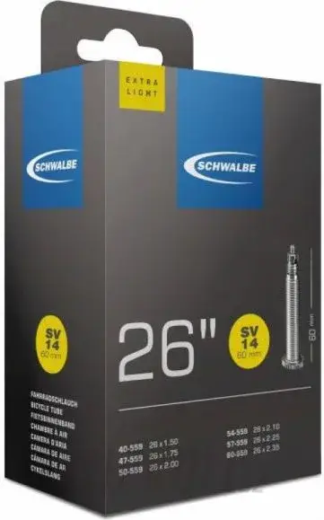 Duše Schwalbe MTB 26x1,5-2,35 Extra Light SV14 - 60 mm Levný