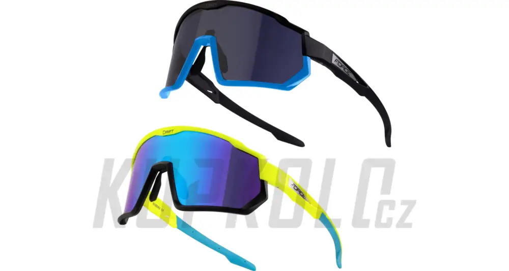 Zlevněný Sada brýlí Force DRIFT 1x fluo+1x černé, kontrastní + černé sklo