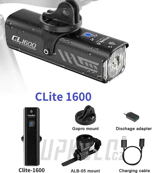 Světlo přední Towild CL 1600 - 5000 mAh Časově Omezené