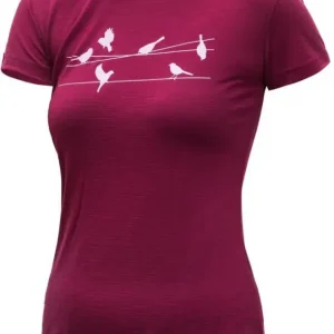 Akční Nabídka Sensor Merino Active SONGBIRDS dámské triko, kr. rukáv, lilla